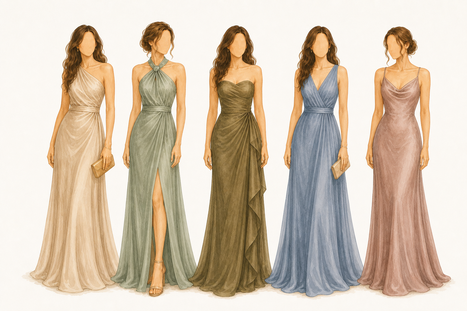 Sugestão de vestidos longos para convidadas
